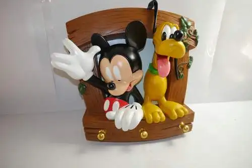 Disney Mickey Mouse & Pluto Wanddekoratin 3D Garderobe Haken  Resin  Figur