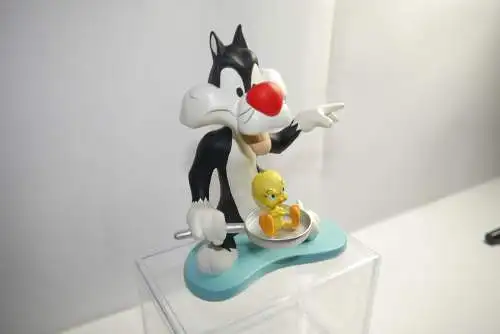 Looney Tunes Sylvester & Tweety Pfanne David Kracov Resin Figur ca. 18cm