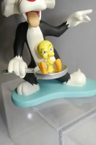 Looney Tunes Sylvester & Tweety Pfanne David Kracov Resin Figur ca. 18cm