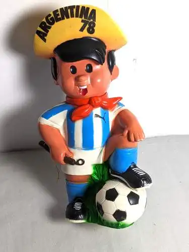 Fußball WM 1978 Argentina Gauchito Spardose Figur Maskottchen ca. 30cm  K33