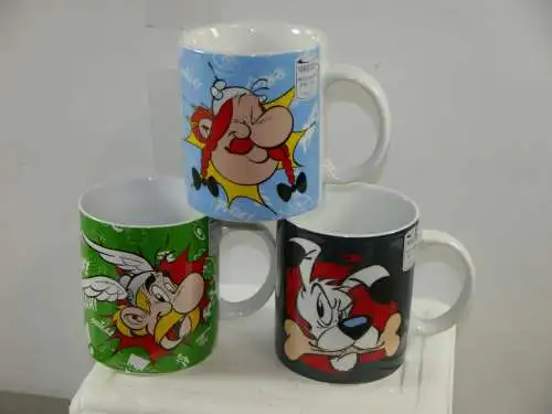 Asterix & Obelix Tassen 3er Set Top Dog Tchoc Paff  Könitz Porzellan