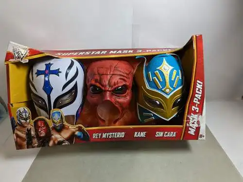 WWE  2013 Superstar Mask 3-Pack Rey Mysterio Kane Sin Cara  Mattel  BML77  F12