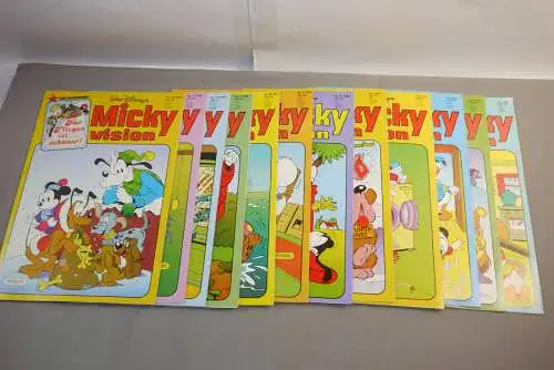 Mickyvision 1985 Heft 1-12 komplett mit Aufkleber   Z : 1 Ehapa W20