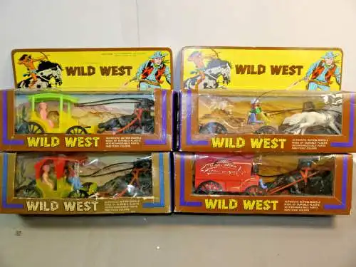 Star Toys 4 x  Wild West Kutschen Postkustsche VINTAGE  Hong Kong   (K39)