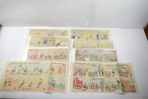 Walt Disney Donald Duck  Newspaper 8 Comic Strip´s 50 / 60 er halbe Seiten MF12F