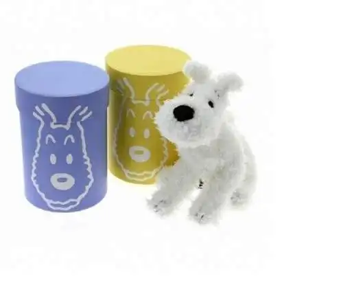 TIM & STRUPPI Tintin Milou Stofftier plush in Dose blau  MOULINSART  20cm  35137