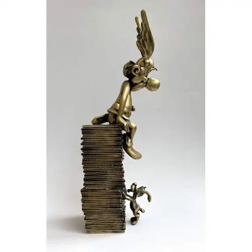 Asterix mit Bücherstapel  Bronze  20cm PIXI 2339 Lim. 200 Stück