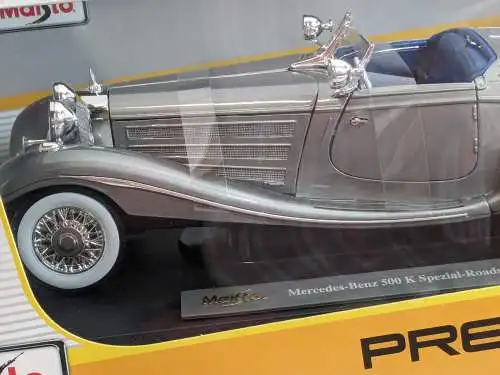 Mercedes -Benz 500 K Spezial Roadster (1934-1936 ) silber  1/18  Maisto  F22