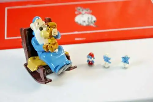 SCHLÜMPFE Smurfs Schlumpf Omnibus et le chien puppy  PIXI 6424 Metall Figur