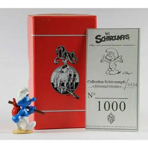 DIE SCHLÜMPFE Smurfs Schlumpf wandernd   PIXI 6434 Metall Figur  Neu