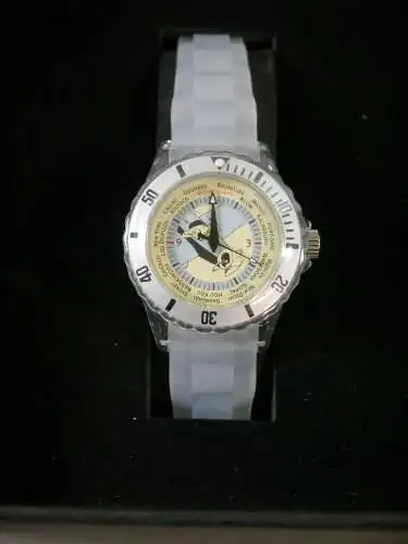 TIM & STRUPPI Tintin Uhr Armbanduhr Reisen Silikon weiß Moulinsart 82415