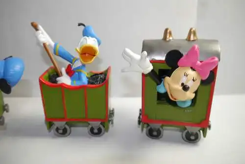 Disney Zug  Lokomotive Mickey Mouse Minie Mouse Pluto Donald Resin Rutten