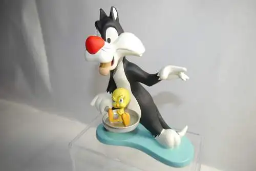 Looney Tunes Sylvester & Tweety Pfanne David Kracov Resin Figur ca. 18cm