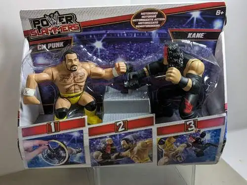 Power Slammers  CM Punk & Kane   ca. 13cm Actionfigur Mattel Y7072 K30