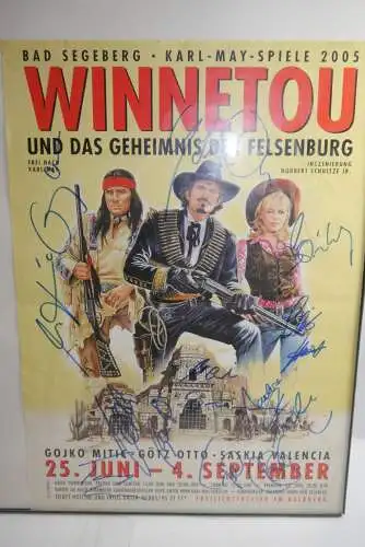 Bad Segeberg Winnetou Karl May Spiele 2005 signiert Plakat Poster 42 x 30cm  F27