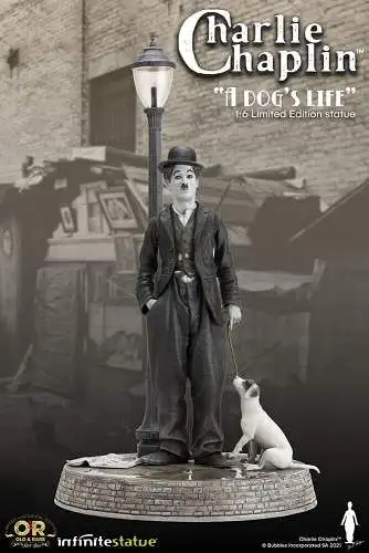 Charlie Chaplin A Dog´s Life Old &RARE  40cm  RESIN STATUE Infinite Statue   LAD