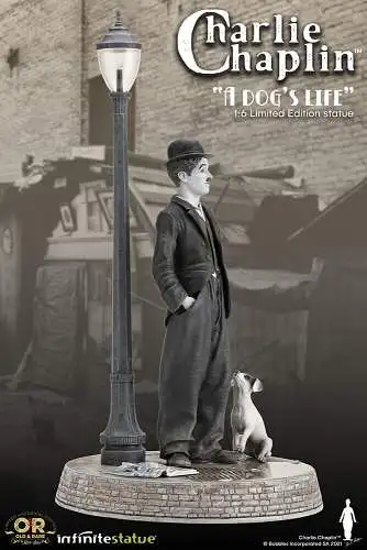 Charlie Chaplin A Dog´s Life Old &RARE  40cm  RESIN STATUE Infinite Statue   LAD