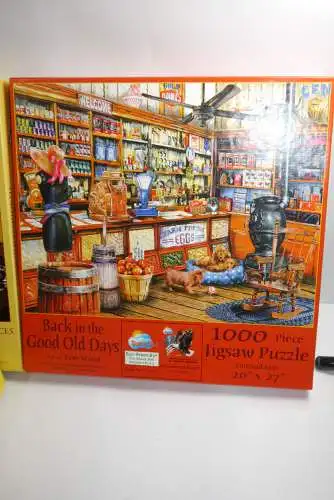 Puzzle  3 x SunsOut Puzzle a´ 1000 Teile Good Old Days Quilt Show Toy Shop F30