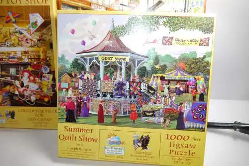 Puzzle  3 x SunsOut Puzzle a´ 1000 Teile Good Old Days Quilt Show Toy Shop F30