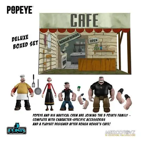 Popeye 5 Points  Deluxe Box Set  Actionfiguren 9 cm Mezco KAE