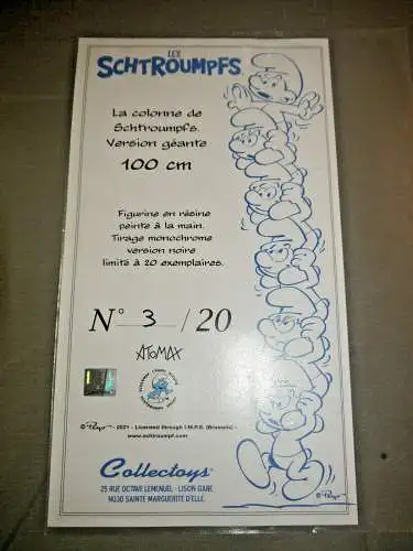 DIE SCHLÜMPFE Smurfs Schlumpf Turm Black 100 cm Collector Collection lim./ 20 St