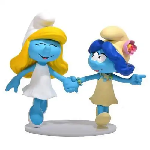 SCHLÜMPFE Smurfs Schlumpfine mit Schlumpfette 28cm Figuren Duo Puppy 755352