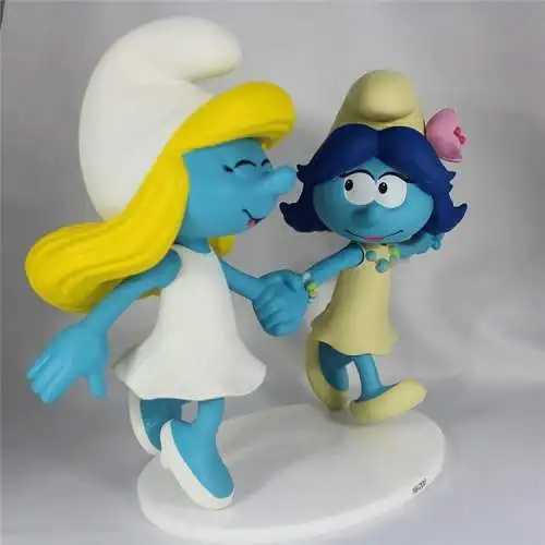 SCHLÜMPFE Smurfs Schlumpfine mit Schlumpfette 28cm Figuren Duo Puppy 755352