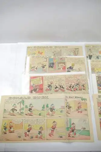 Walt Disney Donald Duck  Newspaper 8 Comic Strip´s 50 / 60 er halbe Seiten MF12F