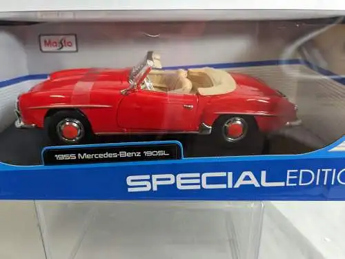 1955 Mercedes Benz 190SL rot   1/18 Special Edition   Maisto  F30