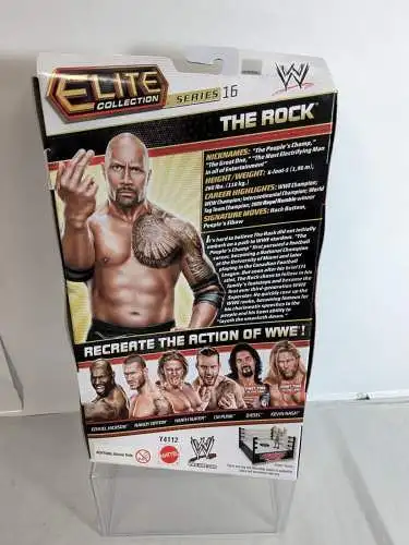 WWE Elite #16 The Rock & T-Shirt Actionfigur Mattel Y4112   K33