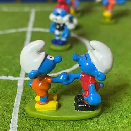 DIE SCHLÜMPFE Smurfs Schlumpf Das Fußballspiel  Pixi 6475 Metall