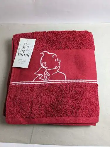 TIM & STRUPPI Tintin  Handtuch + Waschlappen Rot  50x100cm