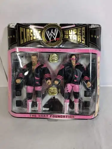 WWE  Hart Foundation Bret Hit Man  & Jim  The Anvil limited Edition  Jakks  K2