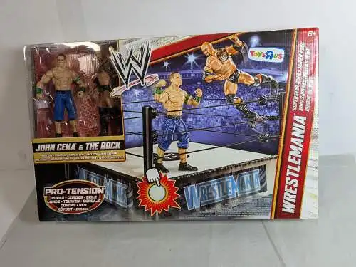 Wrestling WWE John Cena vs. The Rock mit Ring Wrestlemania  Mattel Y6789  F4