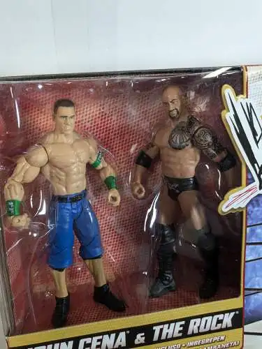 Wrestling WWE John Cena vs. The Rock mit Ring Wrestlemania  Mattel Y6789  F4