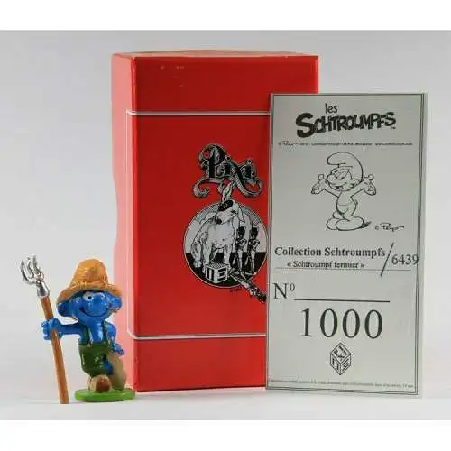 DIE SCHLÜMPFE Smurfs Schlumpf als Gärtner PIXI 6439 Metall Figur  Neu 