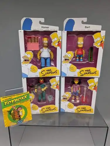 Simpsons 4 Figuren Wave 1  Homer Bart Otto Groundskeeper Wille 13 cm Jakks  1A