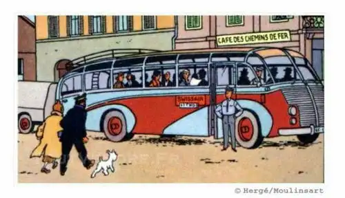 Tintin Tim und Struppi Swissair Bus L´ autobus de la Swissair 14cm  29581