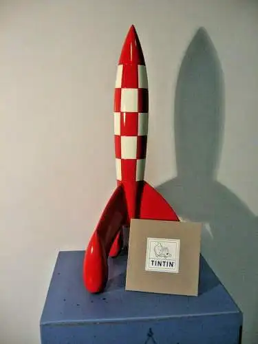 TIM und STRUPPI  Rakete Kunstharz  MOULINSART TINTIN 30cm 46949