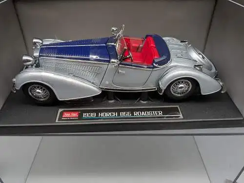 Sun Star  1939 Horch 855 Roadster Cabriolet silber / blau  1/18 in  OVP  F13