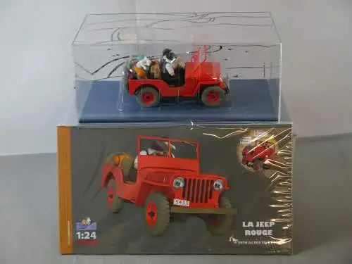 TIM & STRUPPI Tintin red Willys Jeep Modellauto 29906 Moulinsart 1/24 (L 
