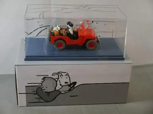 TIM & STRUPPI Tintin red Willys Jeep Modellauto 29906 Moulinsart 1/24 (L 