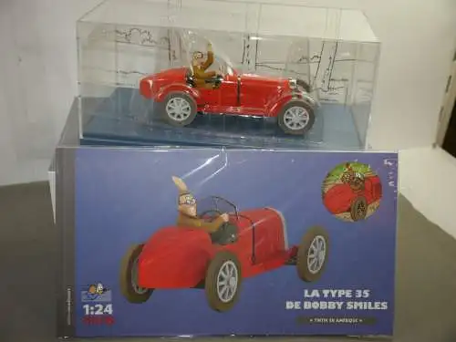 TIM & STRUPPI Tintin Bugatti von Bobby Smiles  Auto 29941 Moulinsart 1/24 L 