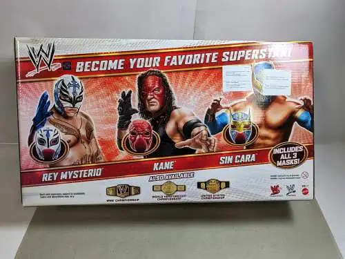 WWE  2013 Superstar Mask 3-Pack Rey Mysterio Kane Sin Cara  Mattel  BML77  F12