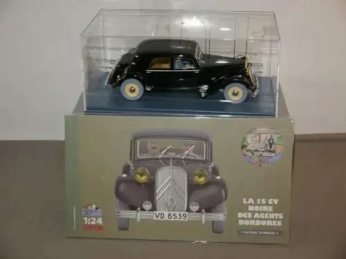 TIM & STRUPPI Tintin schwarzer Citroen 15CV  Modellauto 29948 Moulinsart 1/24 L 