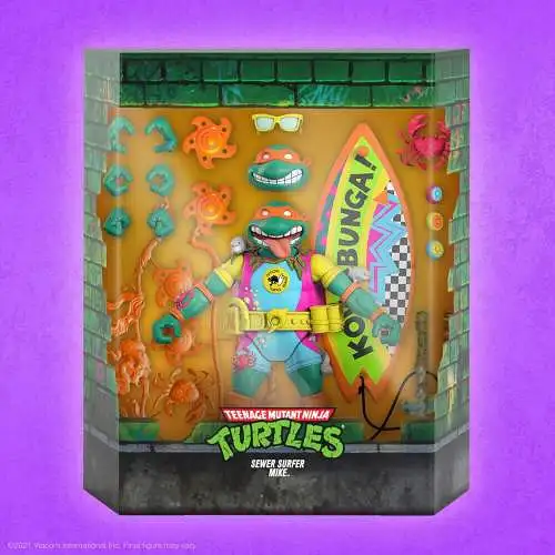 Teenage Mutant Ninja Turtles Ultimates  Sewer Surfer Mike 18 cm  Super7 OAL