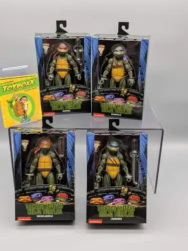 Neca Teenage Mutant Ninja Turtles  1990 Movie  4er Set Leonardo Raphael  ..  1A
