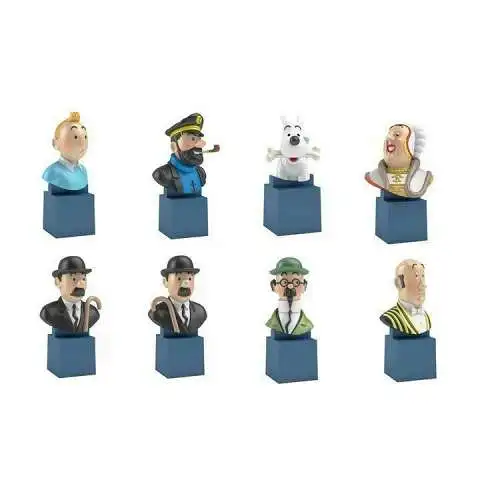 TIM & STRUPPI Tintin  8er Set PVC Büsten Set Haddock Bienlein Schultz Moulinsart