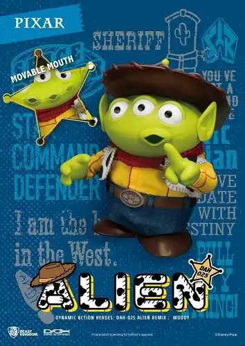 Toy Story Dynamic 8ction Heroes  Alien Remix Woody 16cm  Beast Kingdom KAL
