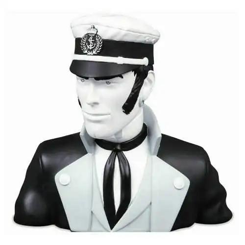 Corto Maltese Büste in Schwarz Weiß 23cm Moulinsart 